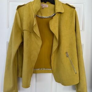 NWOT Philosophy Women's FAUX SUEDE Yellow/ Gold Jacket -L